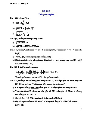 Đề thi học kì 1 Toán lớp 9